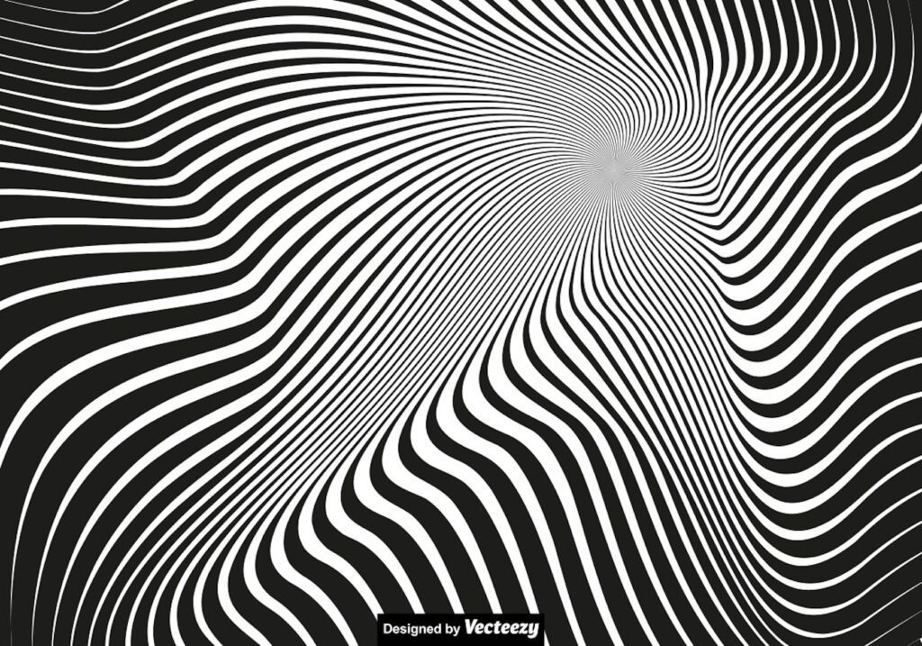 Vector Vertigo Background – Abstract Black And White Background Free Vector and Free SVG