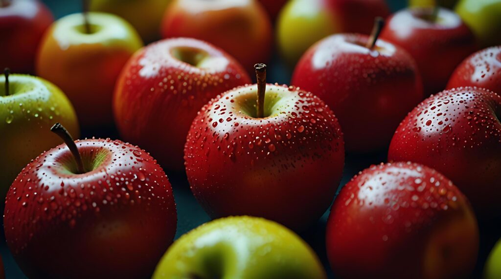 
									fake plastic apples, synthetically engineered in labs rather than grown from nature’s seeds background illustration. – Stock Free