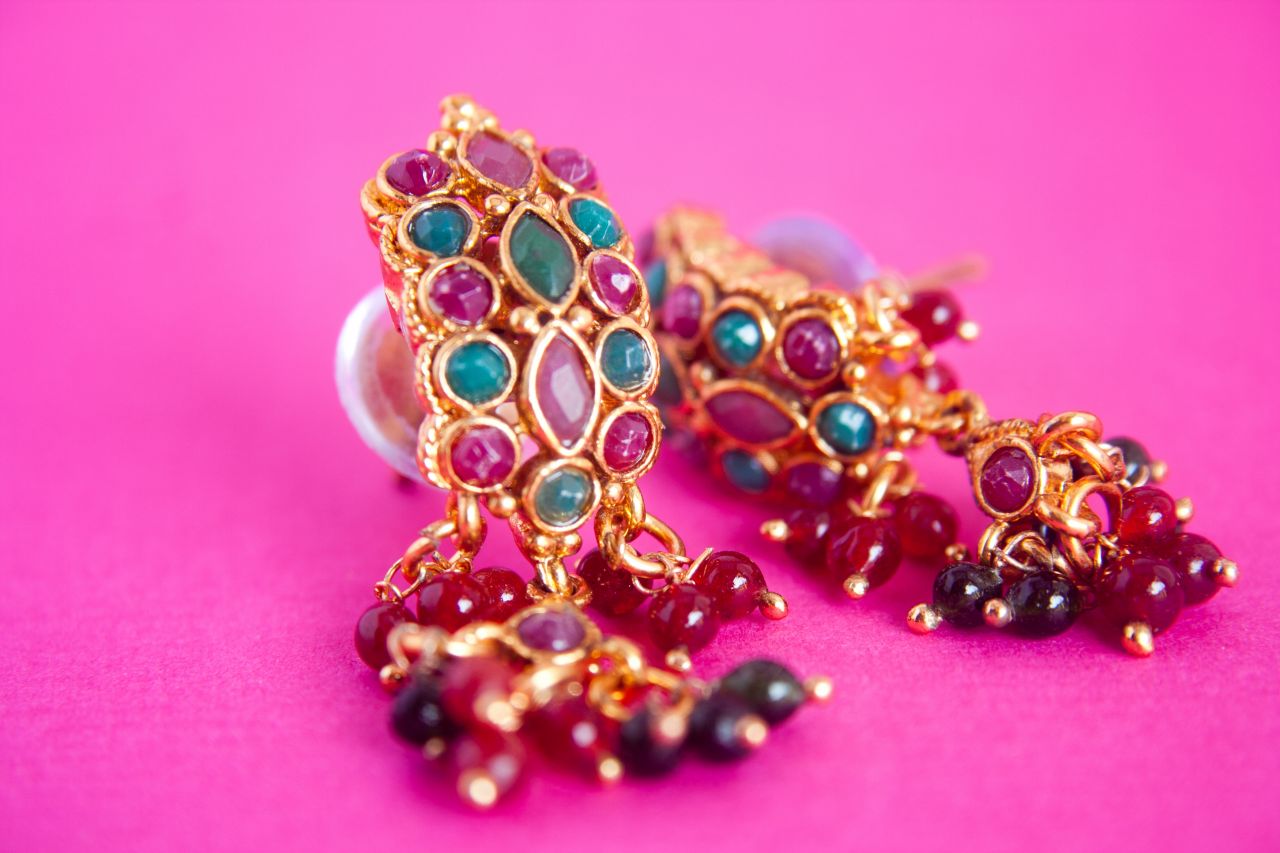 Earrings Colored Stones Stock Free