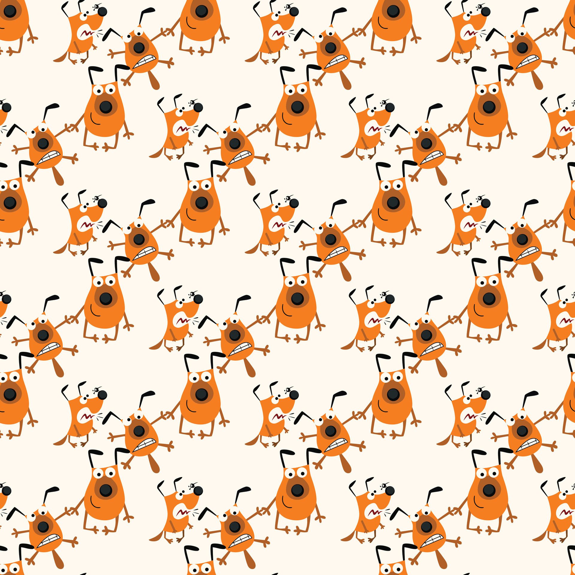 Cute Sausage Dogs Seamless Pattern Design Free Vector