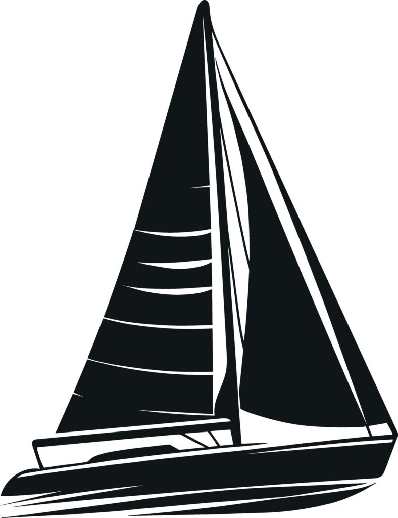 Sailing Boats Silhouette Illustration Free Vector Free Vector