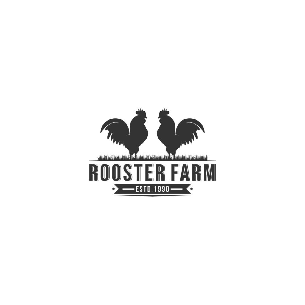 rooster logo templae in white background Stock Free