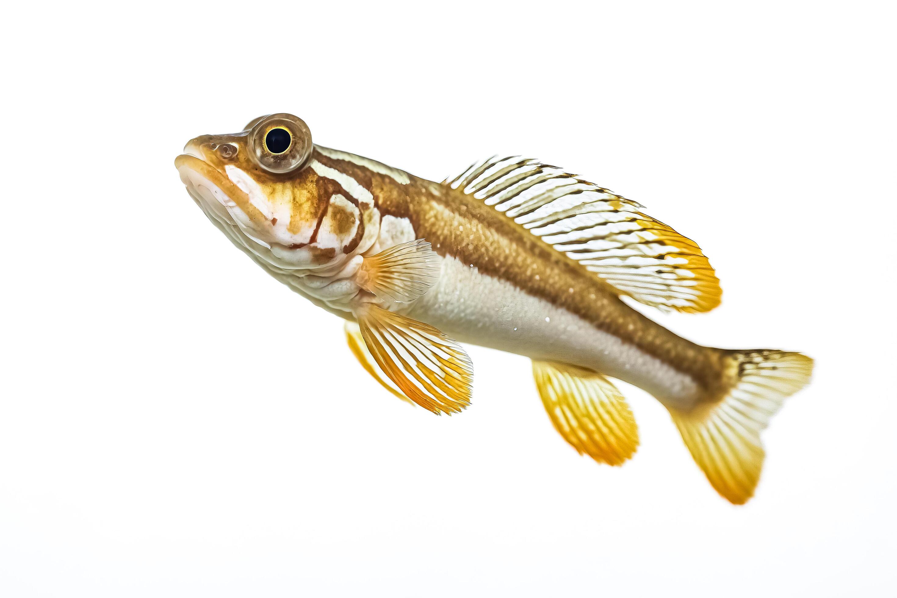 Yellow and Brown Fish with White Background Stock Free