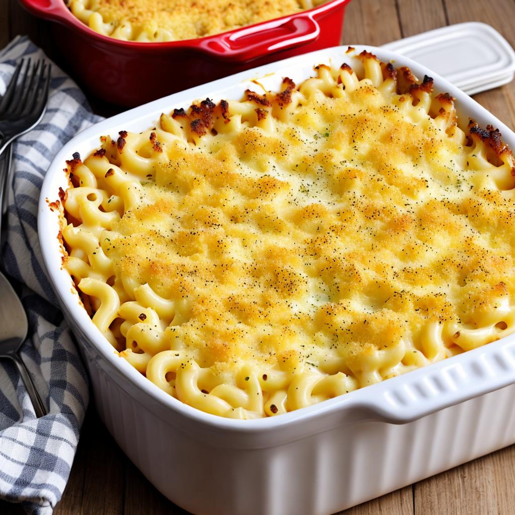 Baked Mac n cheese by @ai_generated