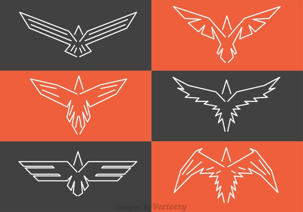 Symmetric Hawk Logos Stock Free and Free SVG