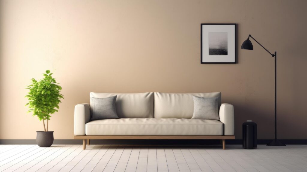 Modern interior of living room with sofa. Illustration Stock Free