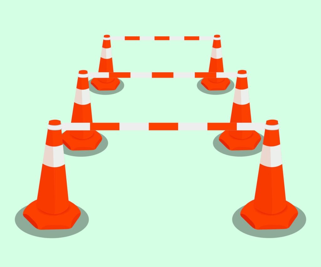 Road work sign. Roadblock icons. Road work construction. symbol. Stock Free