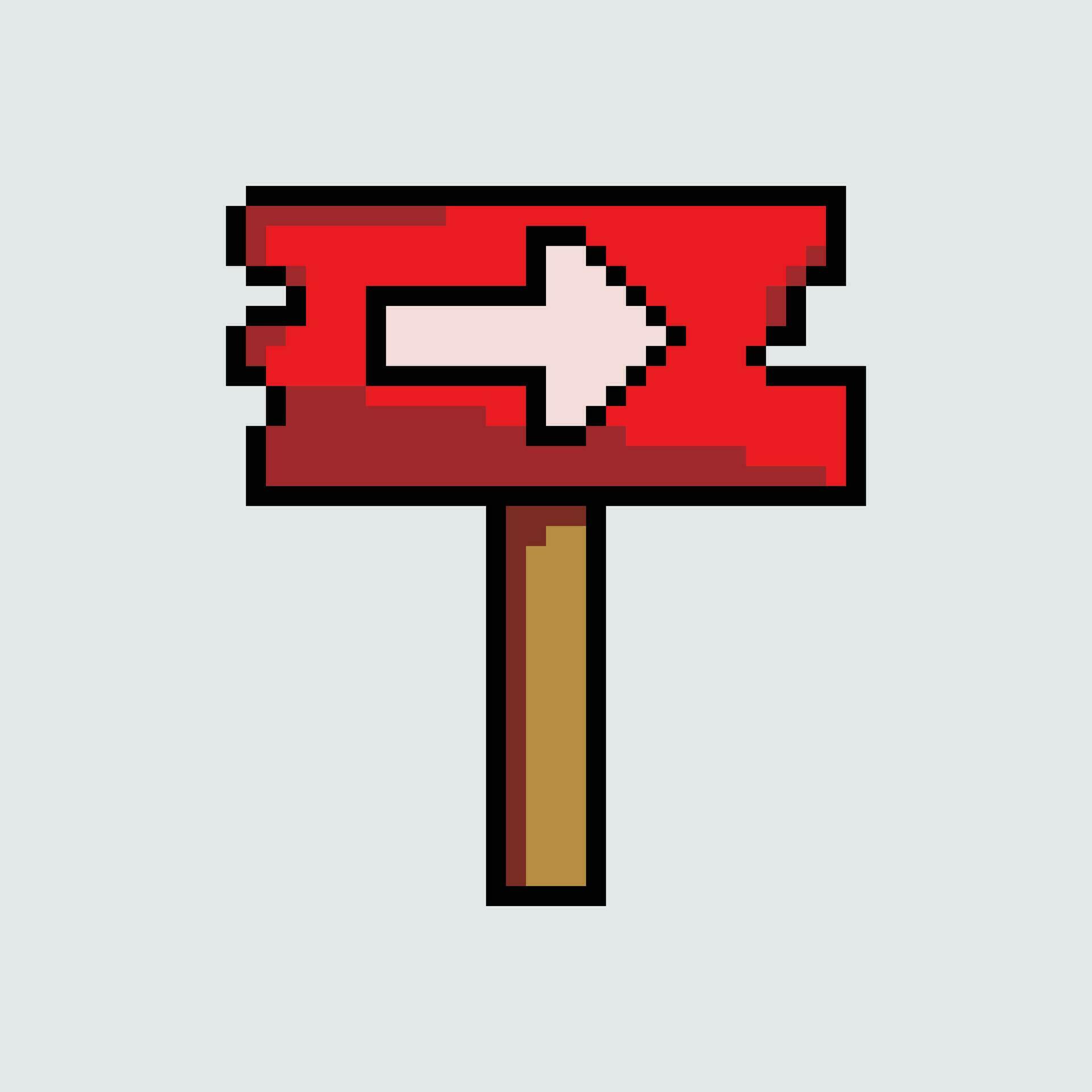 pixel art sign with arrow pointing to the right Stock Free