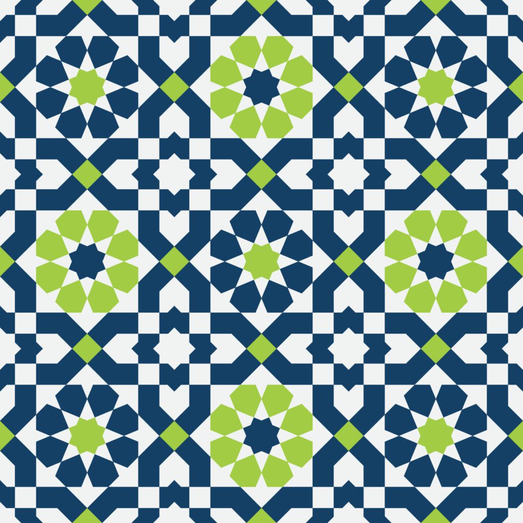 Abstract colorful seamless Islamic pattern Free Vector