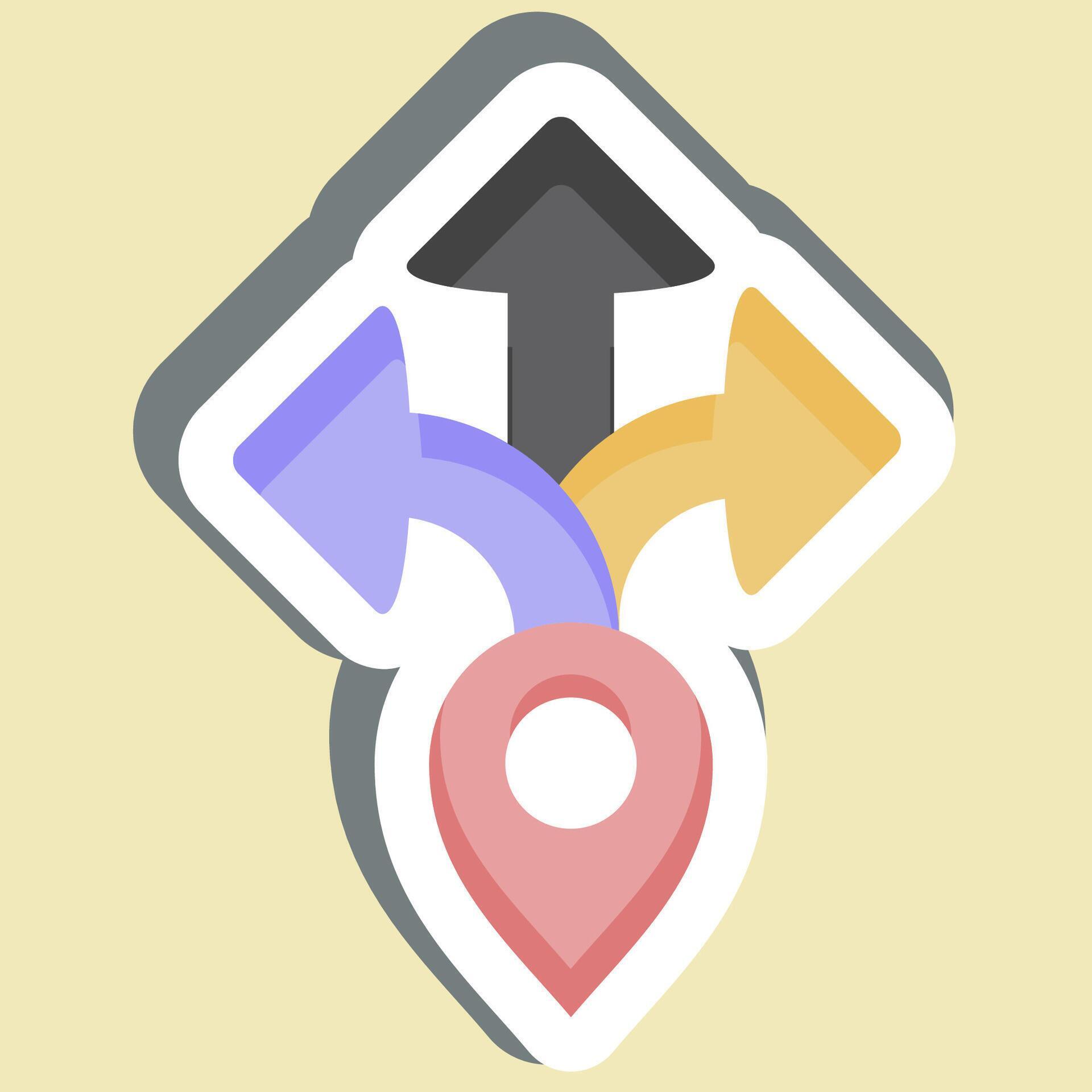 Sticker Direction. related to Navigation symbol. simple design illustration Stock Free