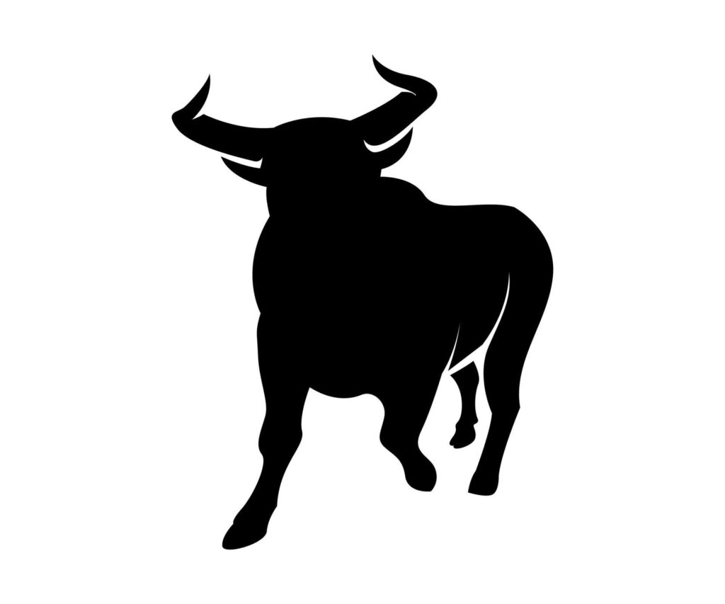 silhouettes of bull, design vector of bull, bull logo design, rodeos Stock Free and Free SVG