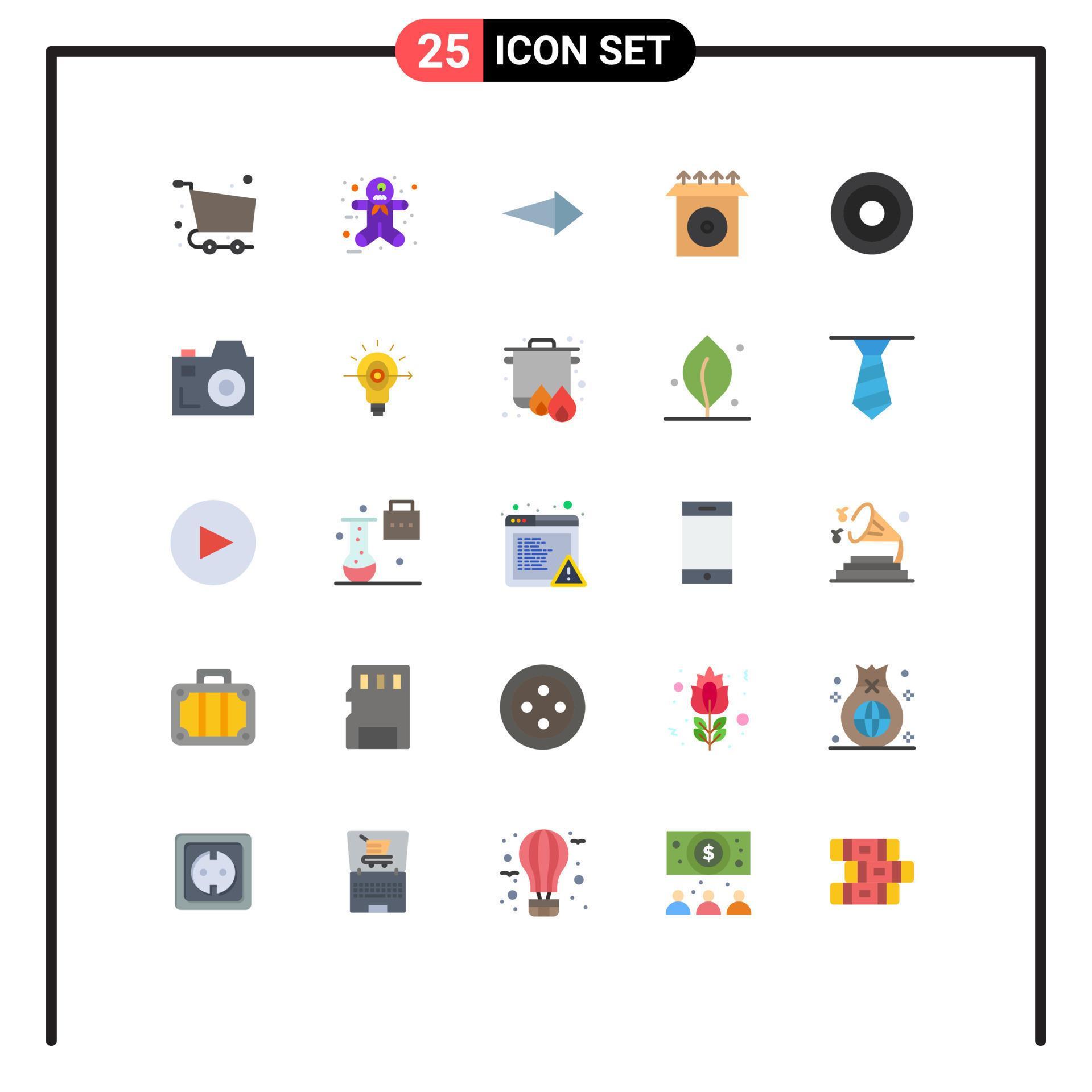 Flat Color Pack of 25 Universal Symbols of user interface arrow basic install Editable Vector Design Elements Stock Free