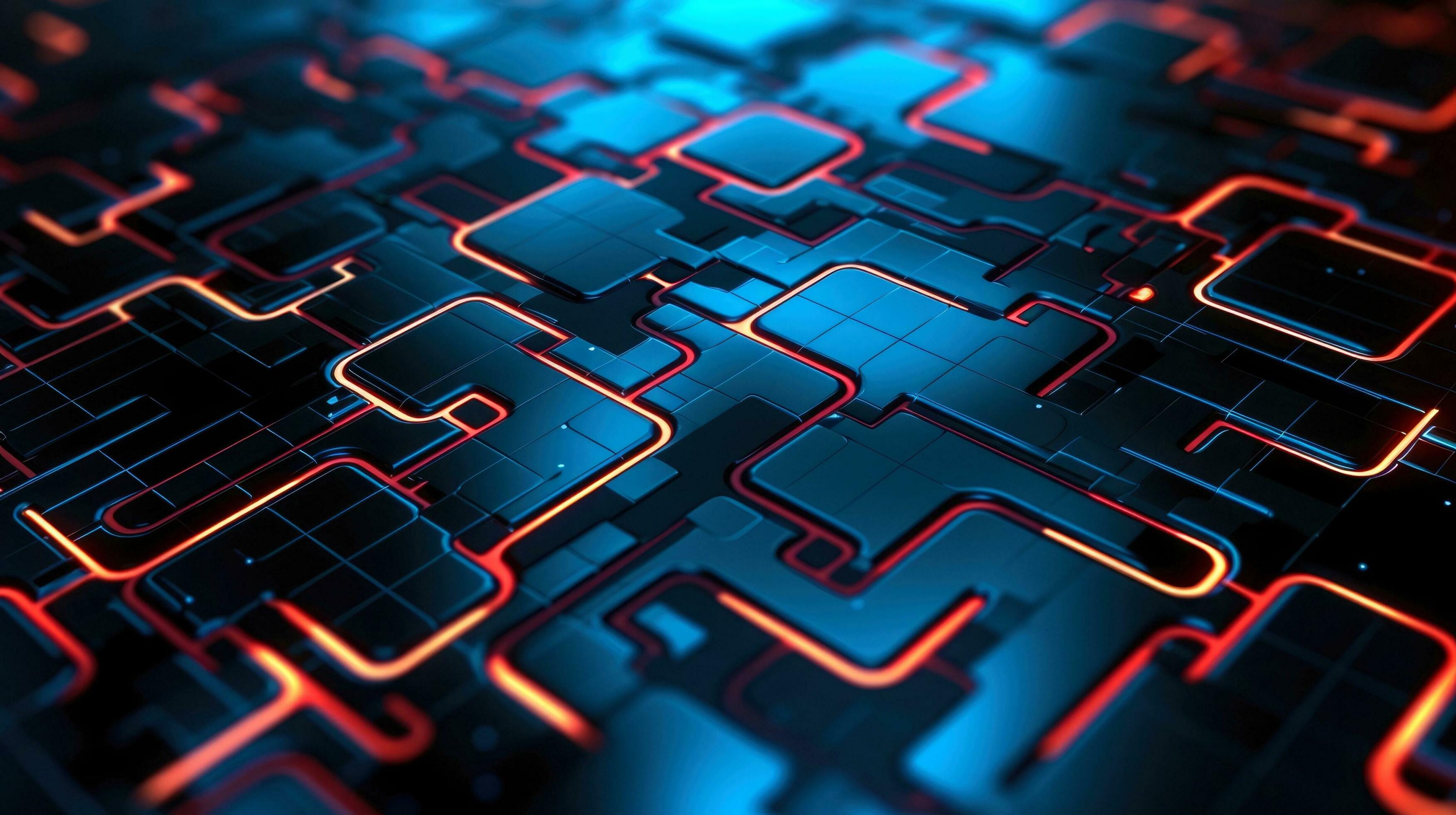 Close-up of circuit board. Electronic computer hardware technology. Motherboard digital chip. blurred concept, Generative AI illustration Stock Free