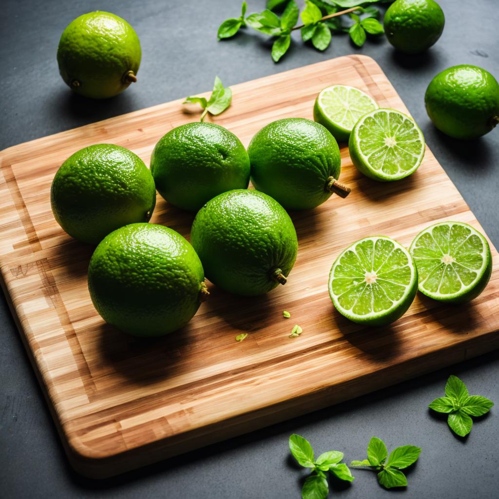 Fresh green lime fruits by @ai_generated