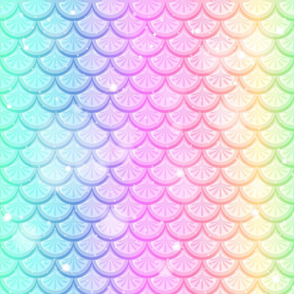 Pastel rainbow fish scales seamless pattern Free Vector