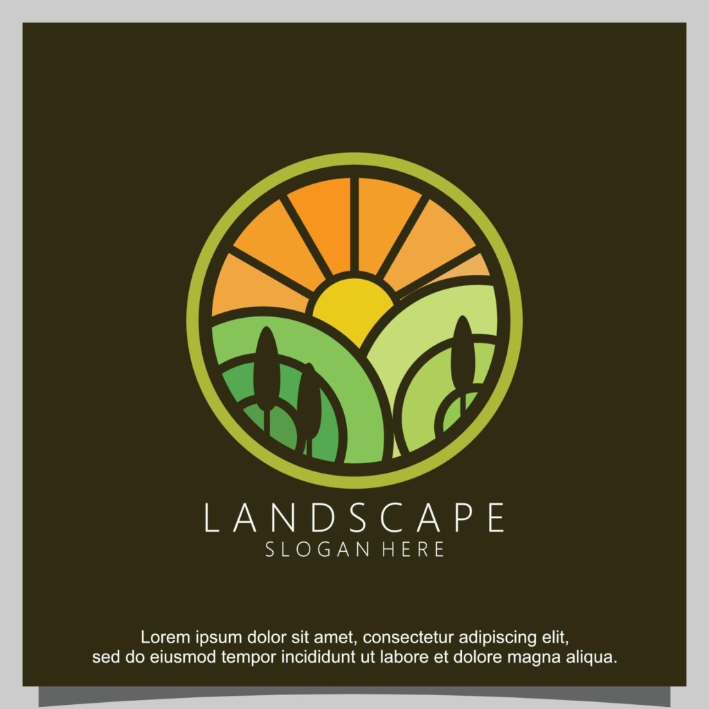 Mountain nature landscape logo design Stock Free