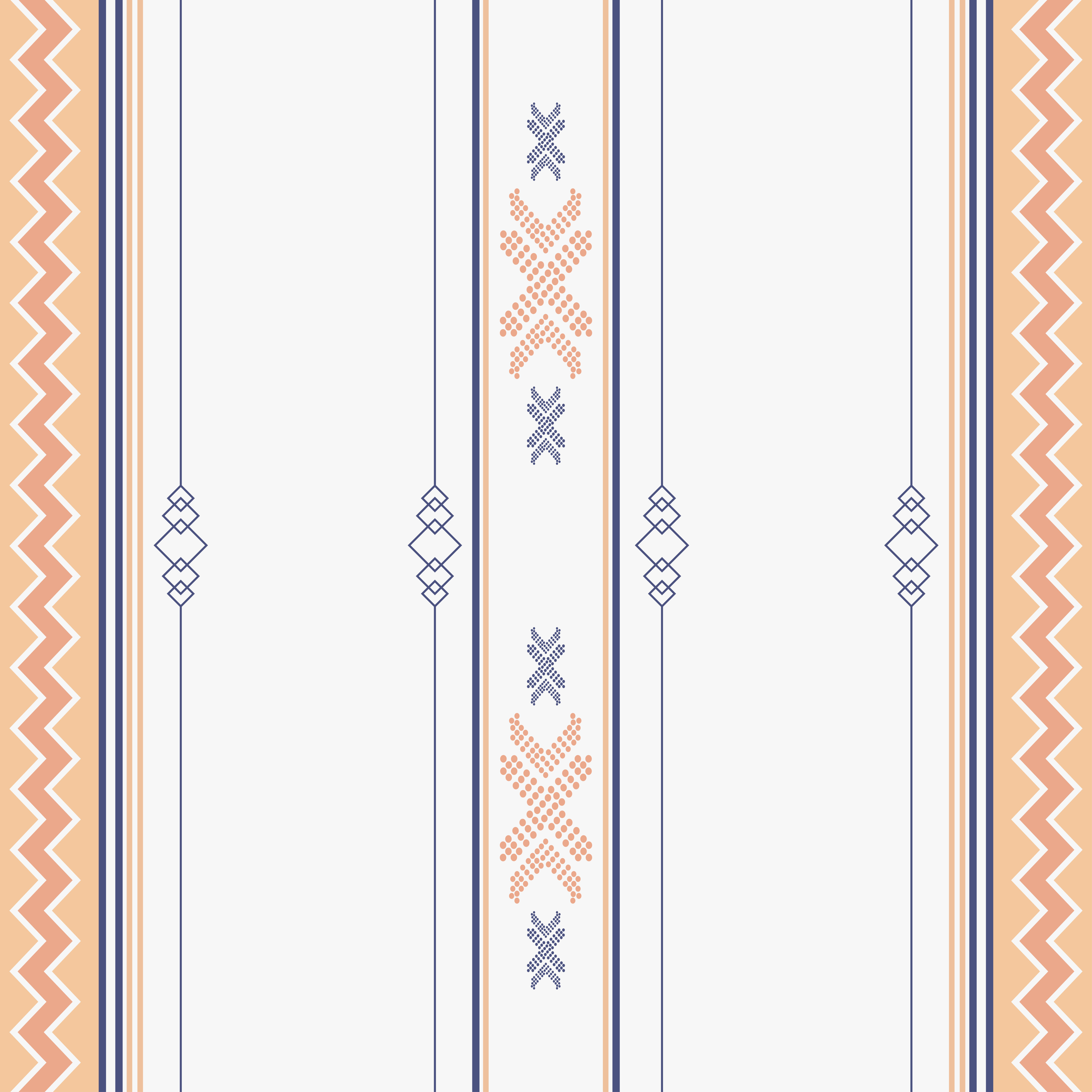 Seamless ethnic pattern with geometric shapes Free Vector