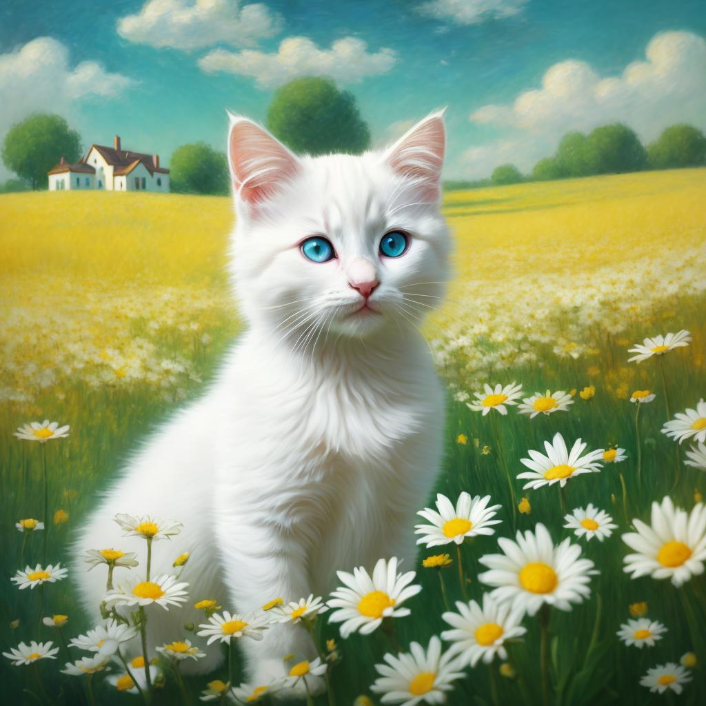 Un gattino bianco, di by @ai_generated