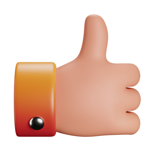 Thumbs up, like, agree 3D illustration