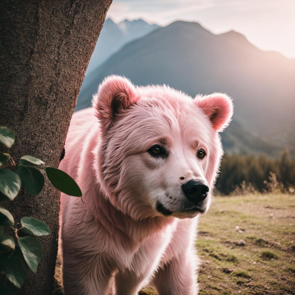 Cielo rosa, pink bear by @ai_generated