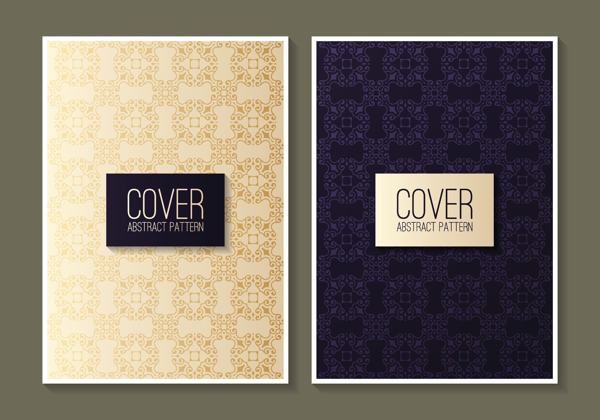 ornament pattern book cover collection Free Vector