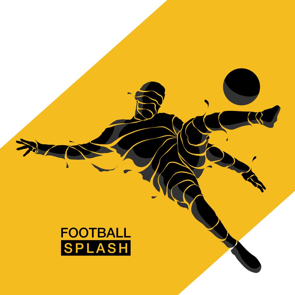 football soccer splash silhouette Stock Free