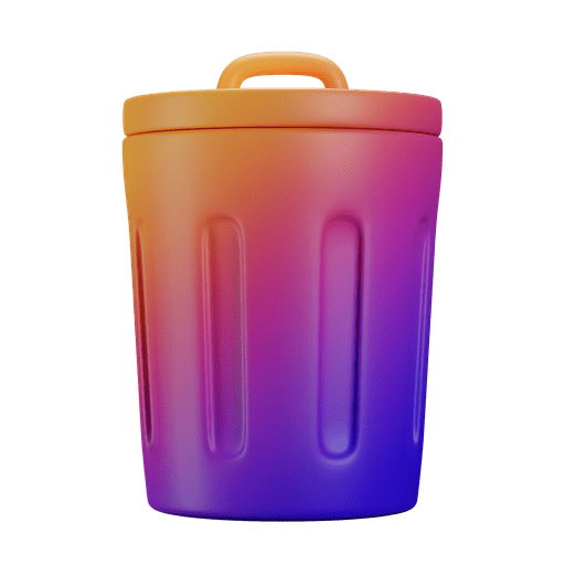 Can, delete, bin 3D illustration