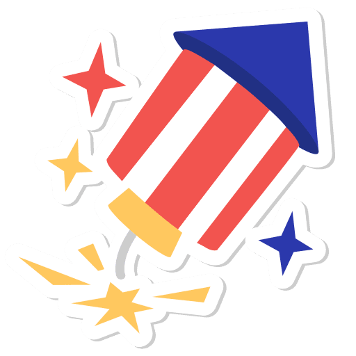 Rocket, booster, usa sticker