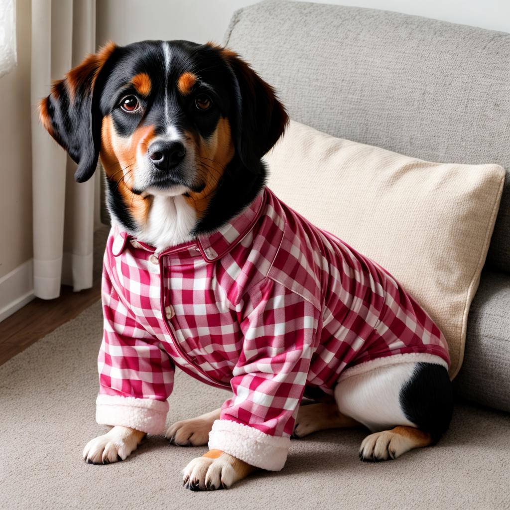 Hund mit Pyjama by by @ai_generated