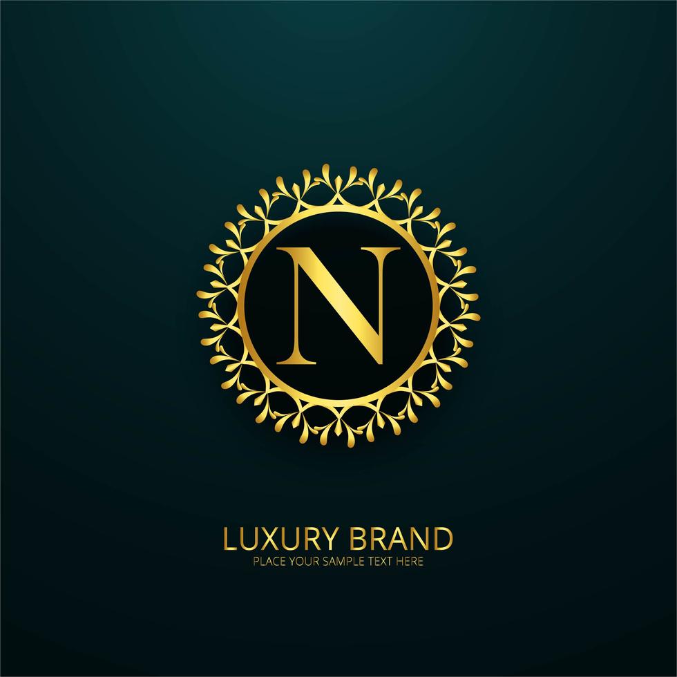 Luxury brand shiny floral design vector Stock Free