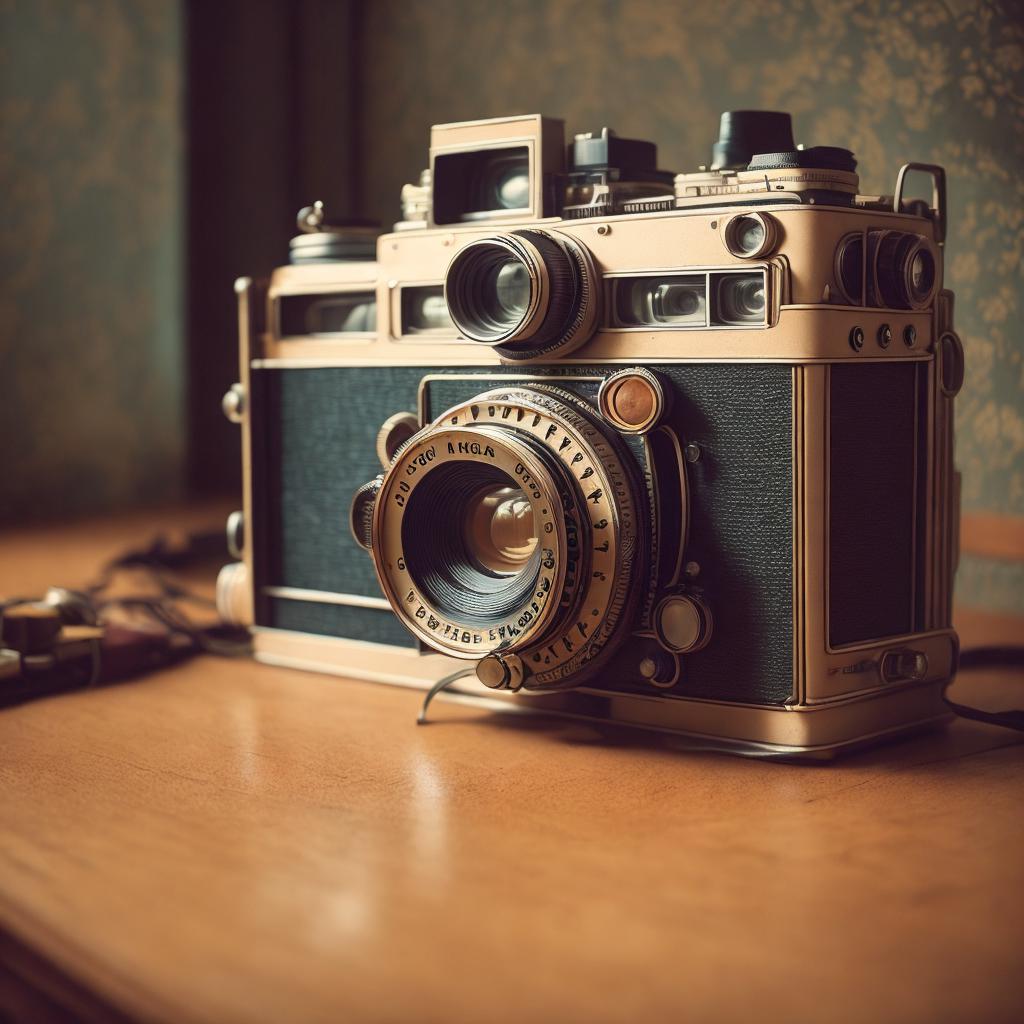 “Vintage camera, retro feel, by @ai_generated