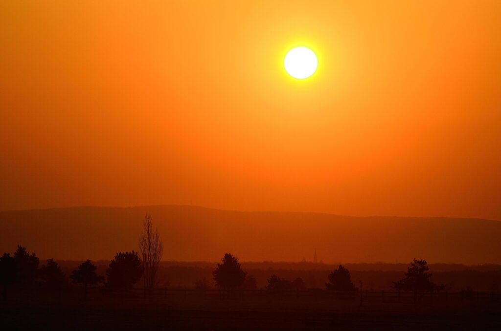 beautiful sunrise and natural landscape Stock Free