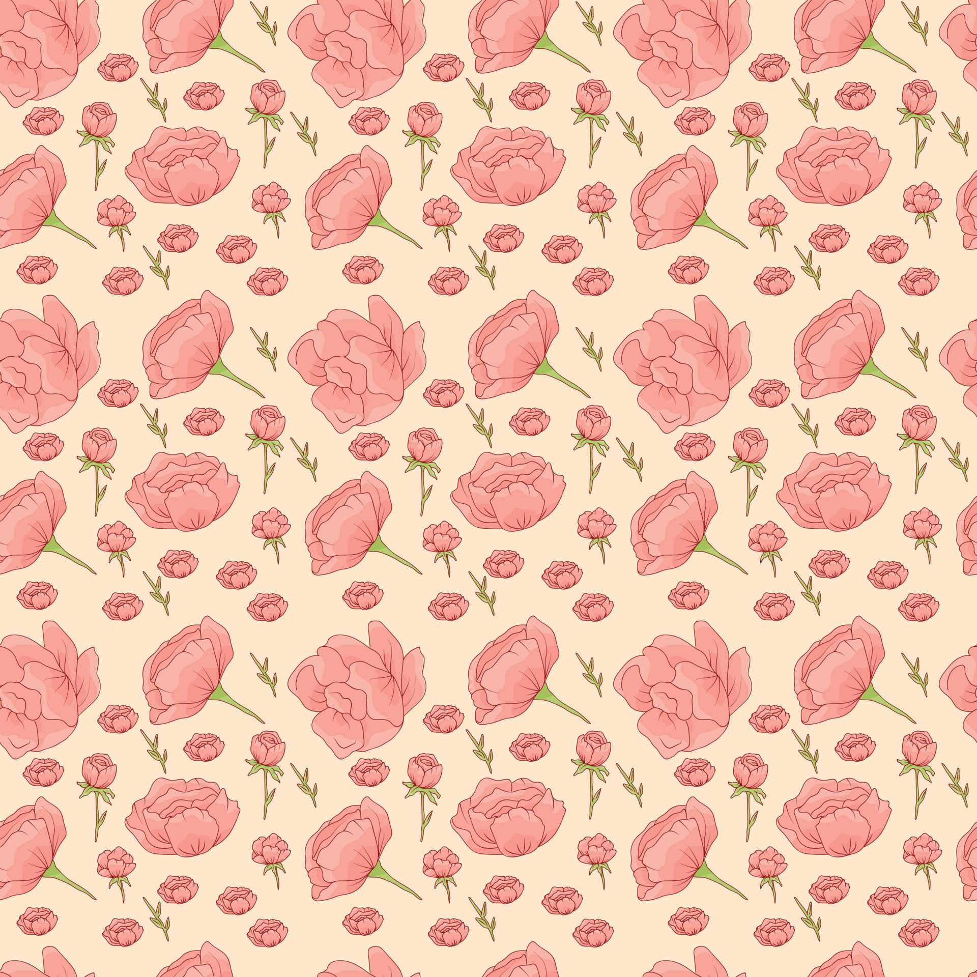 Flower Seamless Pattern Design Free Vector