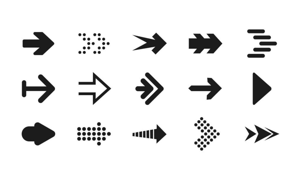 set cursor arrows vector icon Stock Free