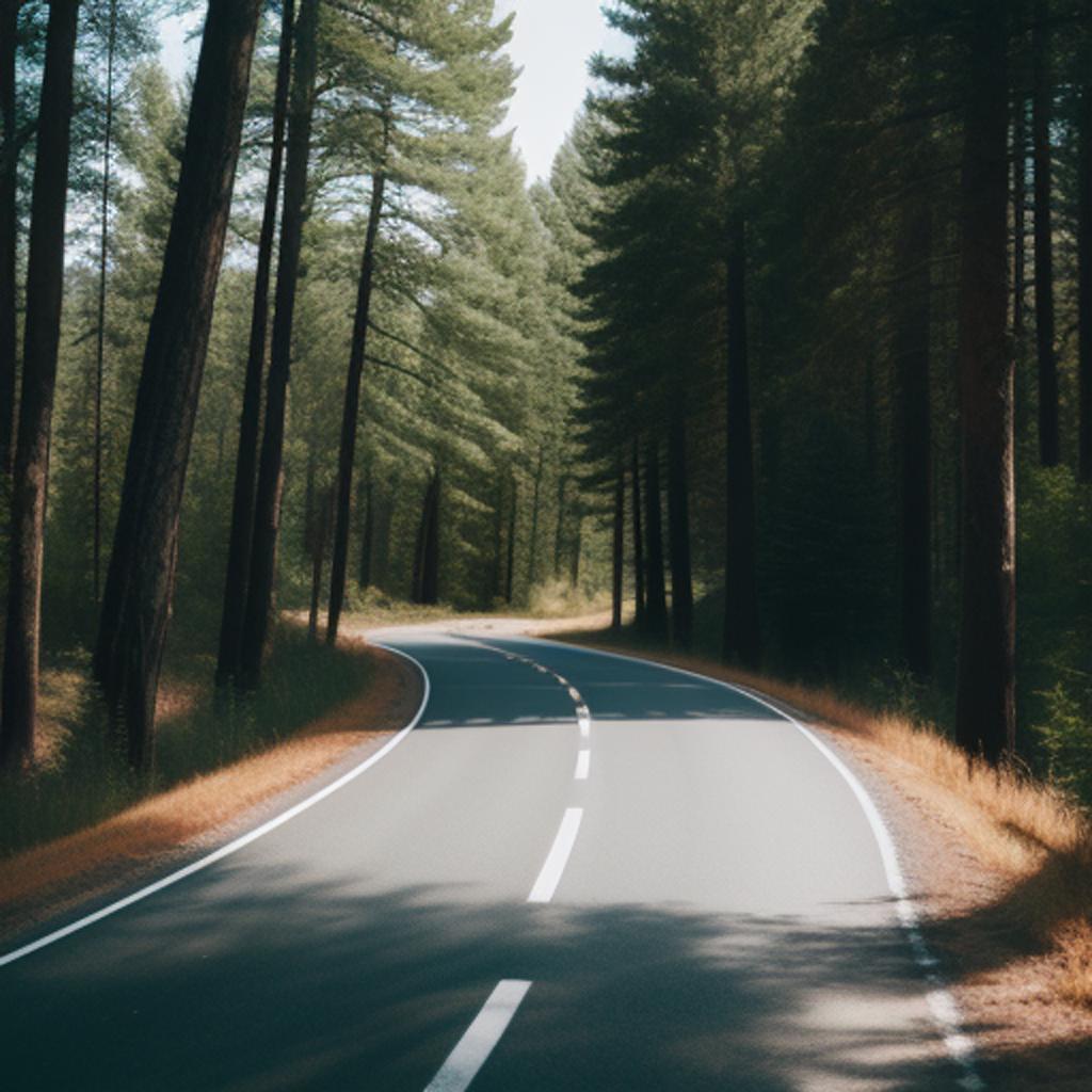 Road with a forest by @ai_generated