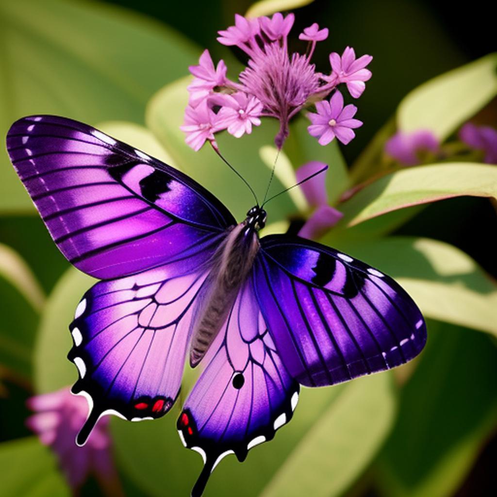 Purple butterfly, delicate wings, by @ai_generated