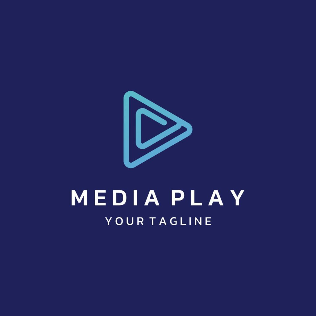 Media logo play button with modern triangle, the logo can be used for multimedia, printing, technology and other businesses. Stock Free and Free SVG