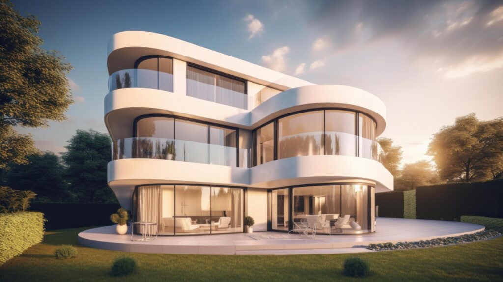 White modern villa. Illustration Stock Free