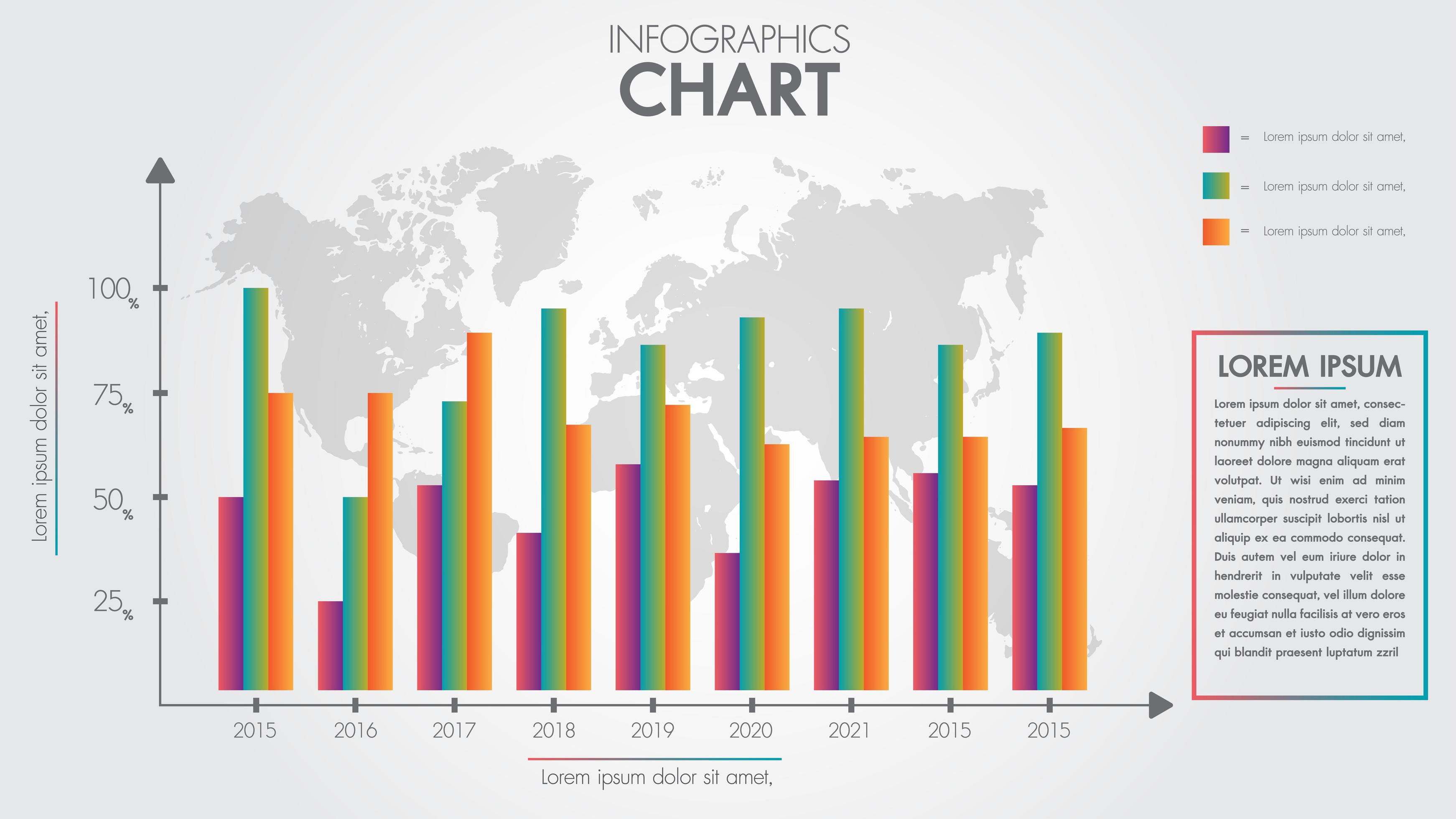 Business infographics design arrow graph and global for presentation Stock Free