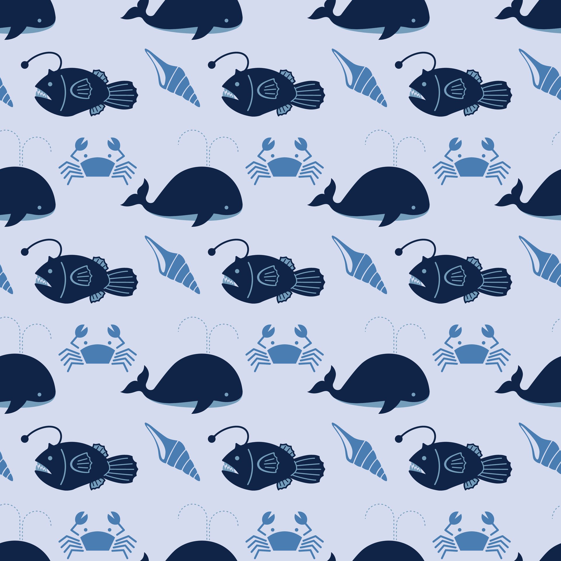 Whale Kids Seamless Pattern Design Free Vector