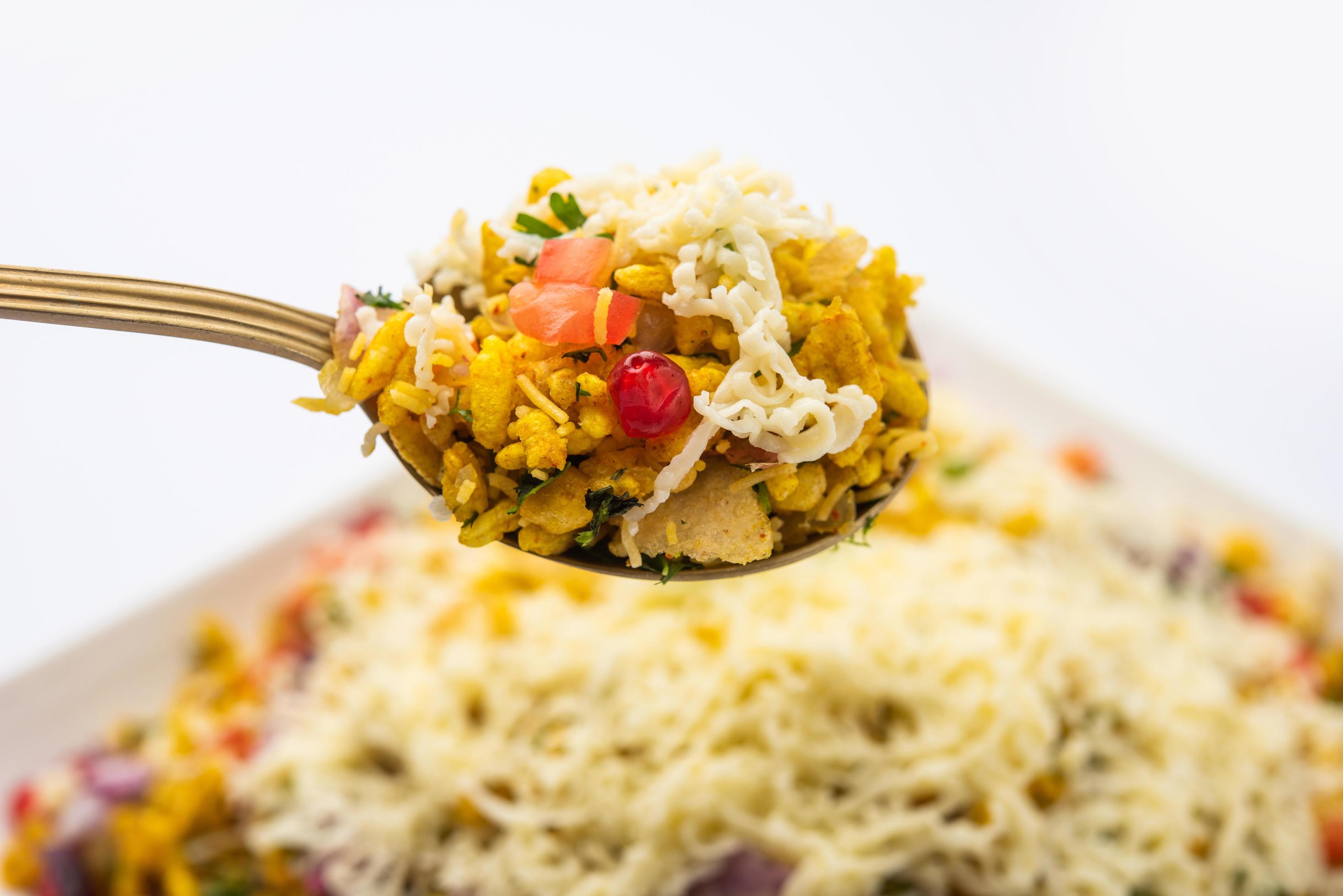 Cheese Bhel is an indian street food Stock Free