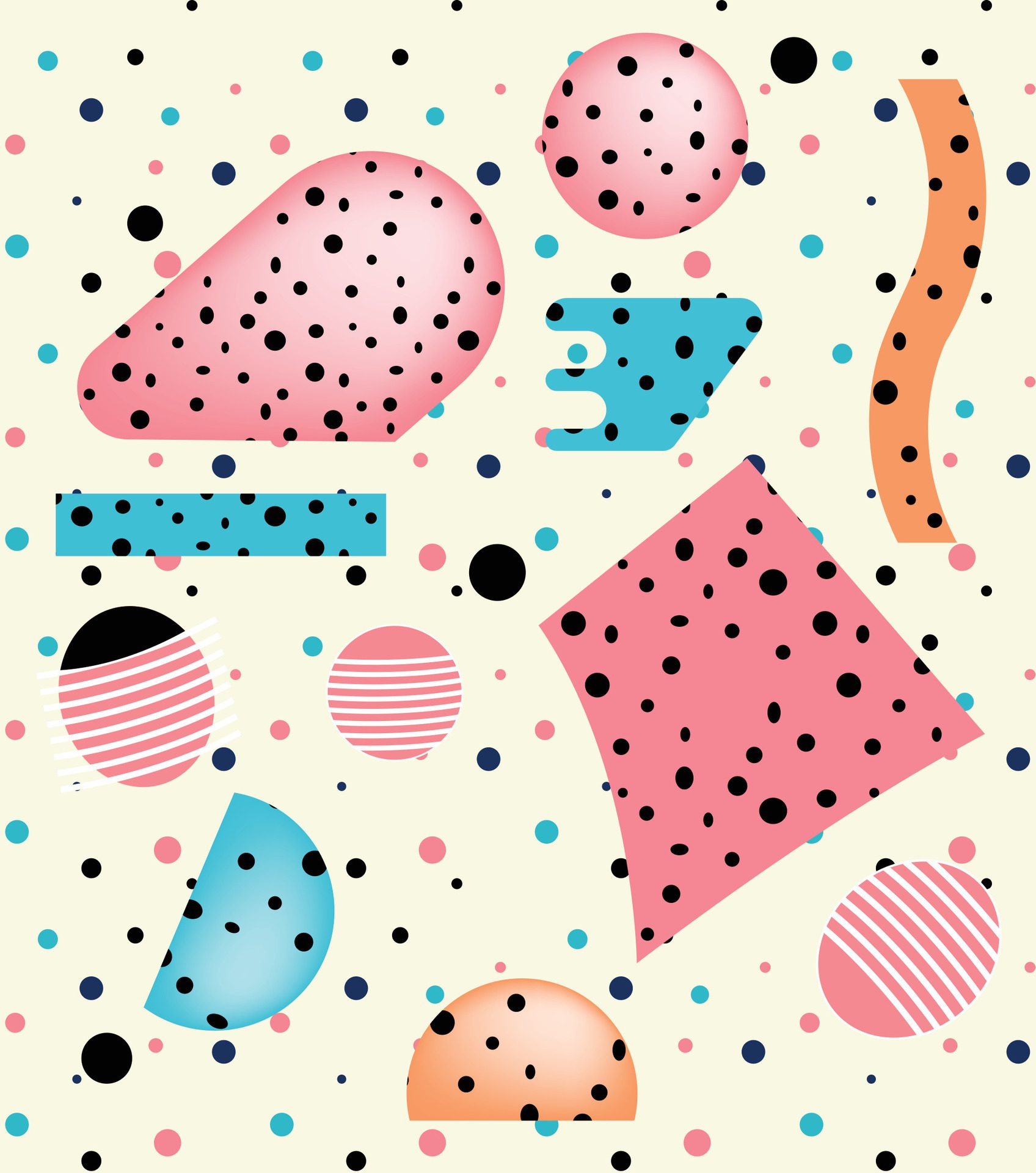 Colorful seamless memphis patterns style background Free Vector