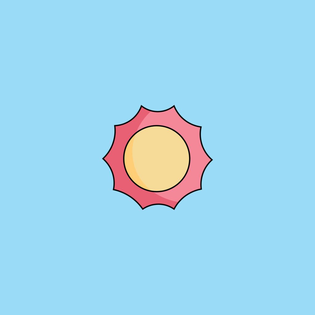 Sun illustration on blue background, sun flat icon. Free Vector