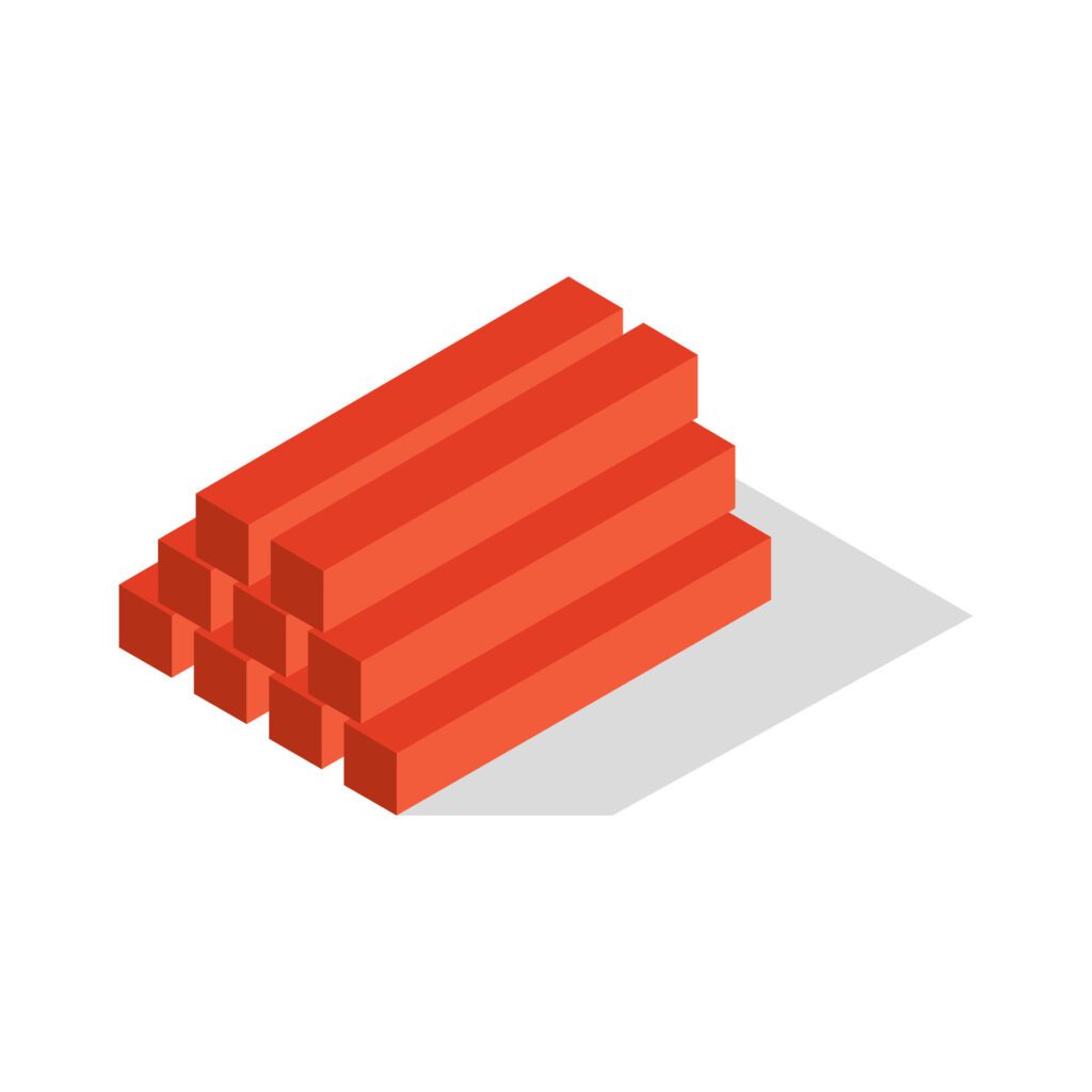 Isometric bricks on a background Free Vector