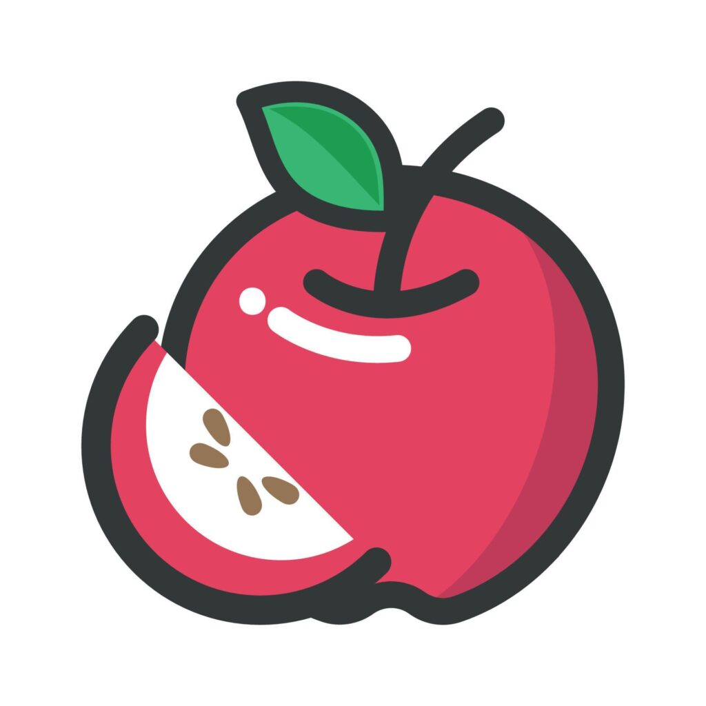 Red Apple icon or logo with slice vector icons Stock Free