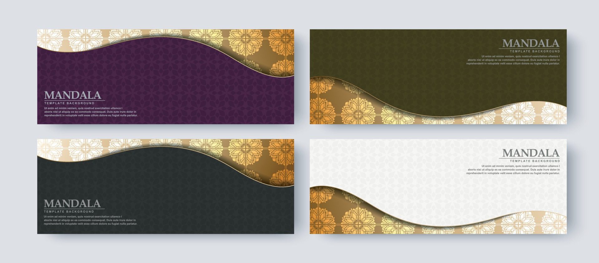 Luxury banner design with texture pattern style set Free Vector