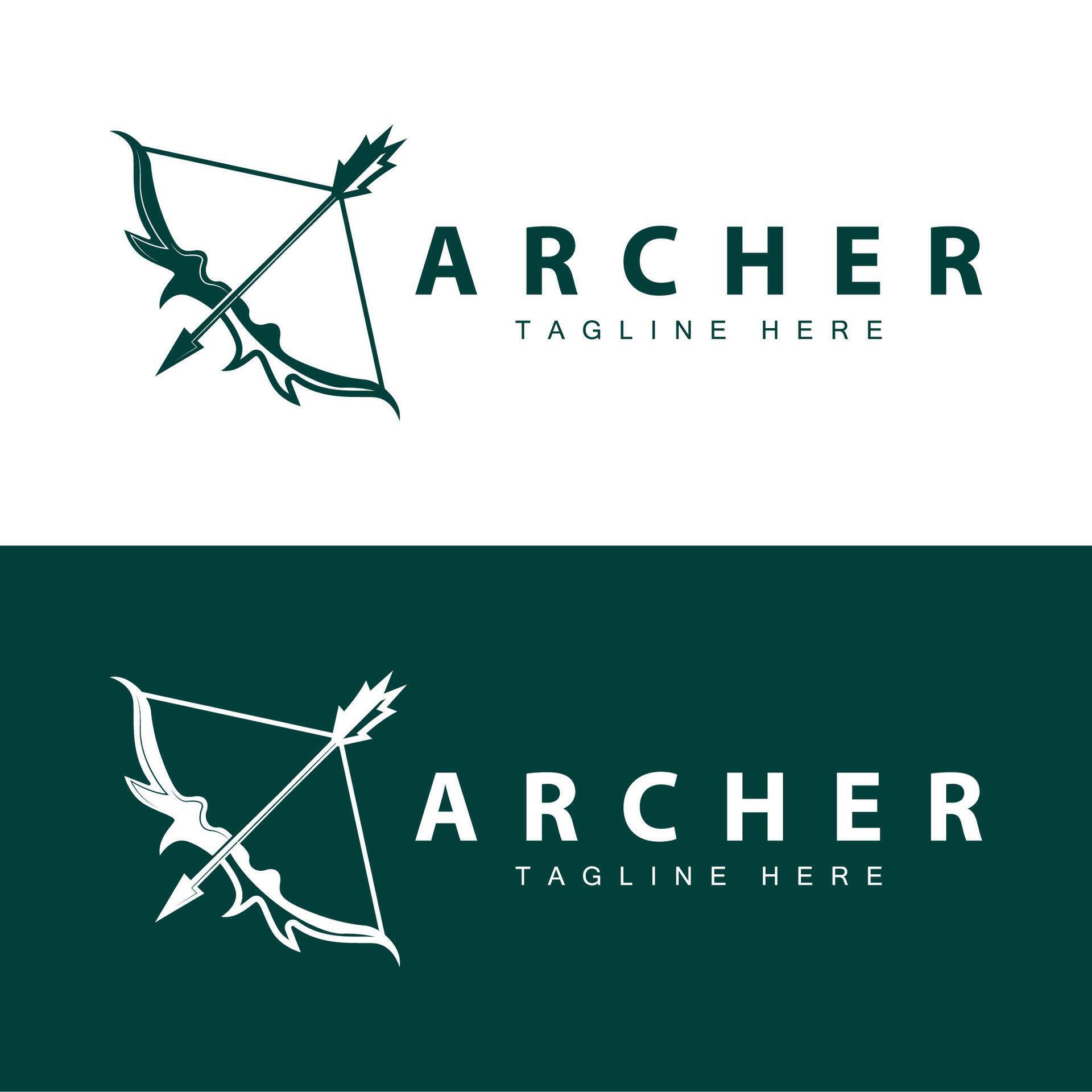 Archer logo vector vintage design old inspiration archer tool arrow template brand Stock Free