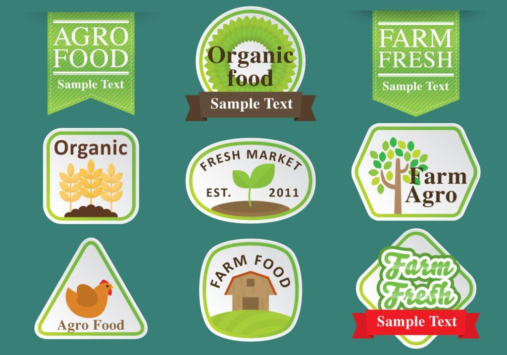 Agro Logos And Ribbons Stock Free and Free SVG