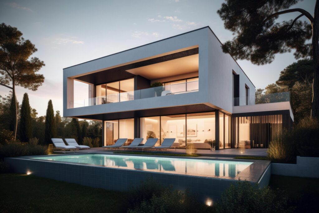 Modern villa. Illustration Stock Free