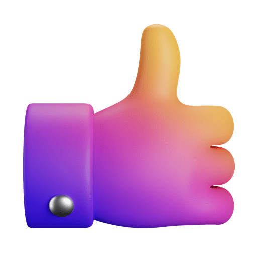 Thumb, thumbs up, up 3D illustration